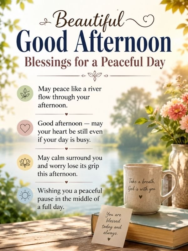 Beautiful Good Afternoon Blessings for a Peaceful Day