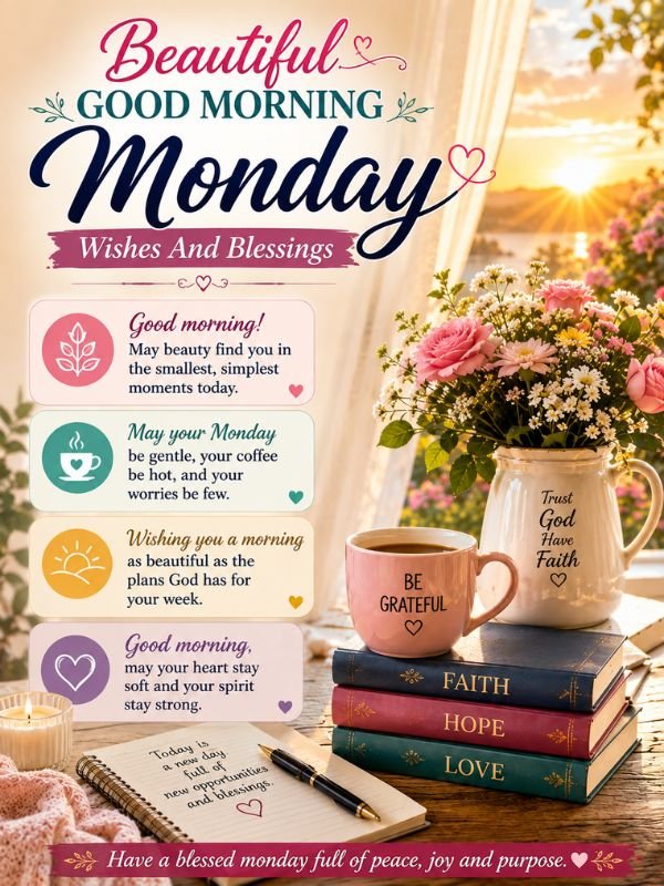 Beautiful Good Morning Monday Wishes And Blessings