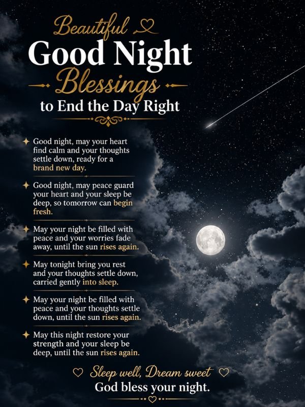 Beautiful Good Night Blessings to End the Day Right