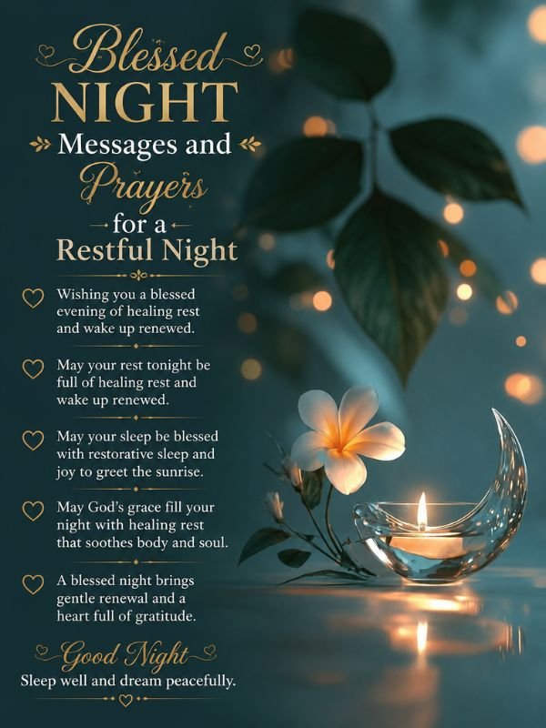 Blessed Night Messages and Prayers for a Restful Night