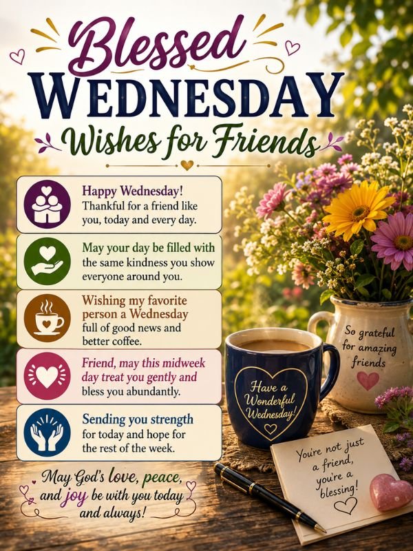 Blessed Wednesday wishes for Friends