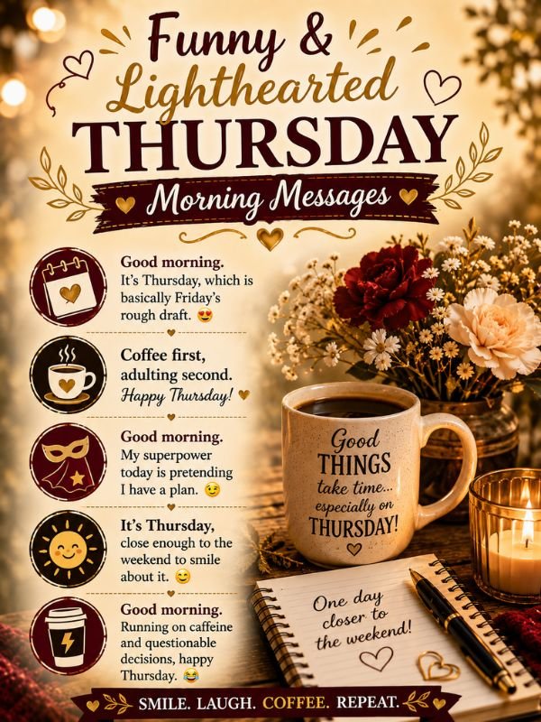 Funny and Lighthearted Thursday Morning Messages