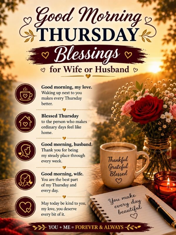 Good Morning Thursday Blessings for Wife or Husband