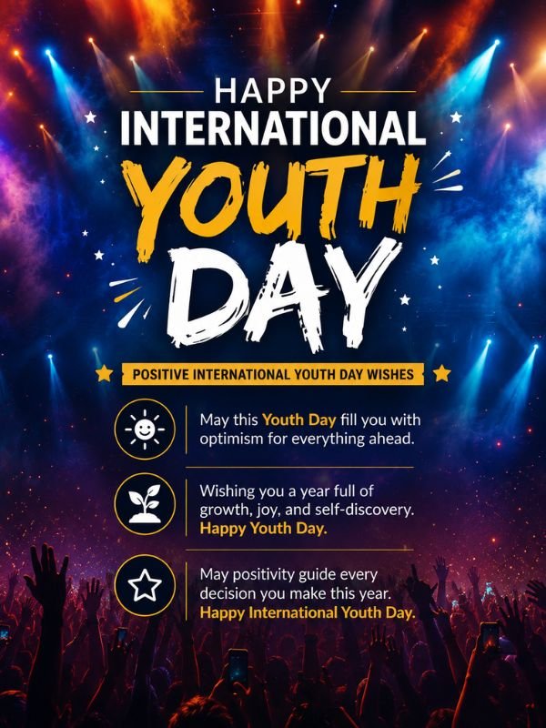 Happy International Youth Day postive international
