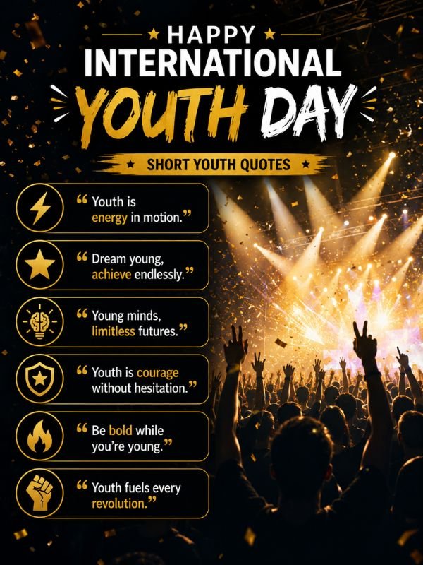 Happy International Youth Day short youth quotes