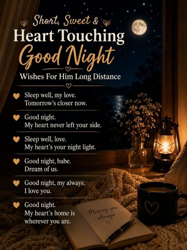 Heart Touching Good Night Wishes For Him Long Distance