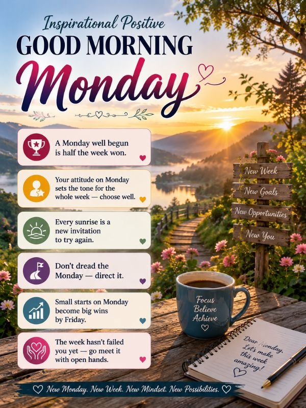 Inspirational Positive Good Morning Monday Quotes