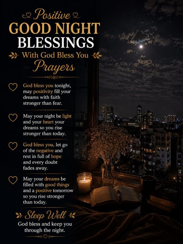 Positive Good Night Blessings With God Bless You Prayers