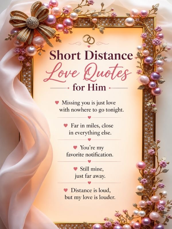 Short Distance Love Quotes for Him