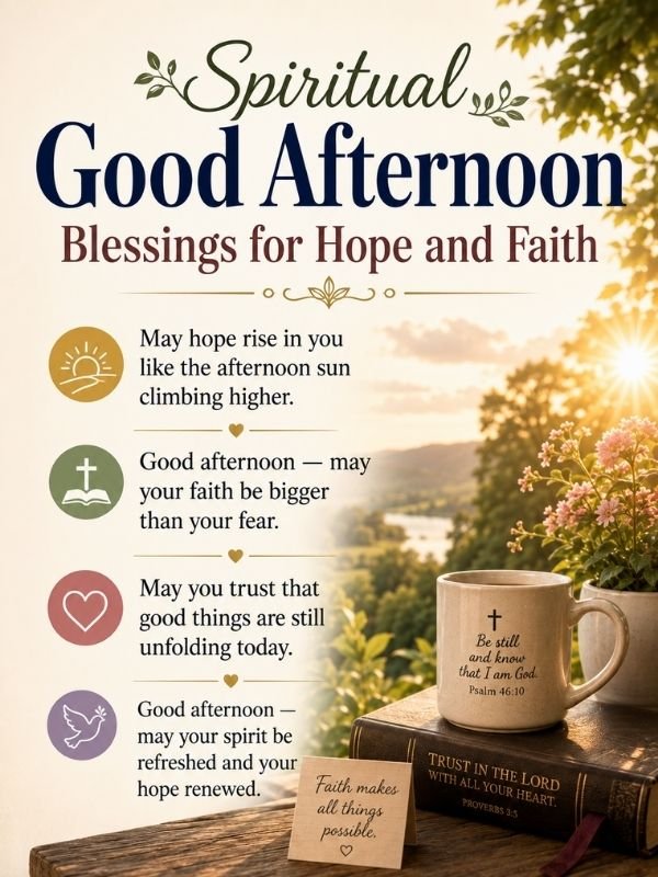 Spiritual Good Afternoon Blessings for Hope and Faith