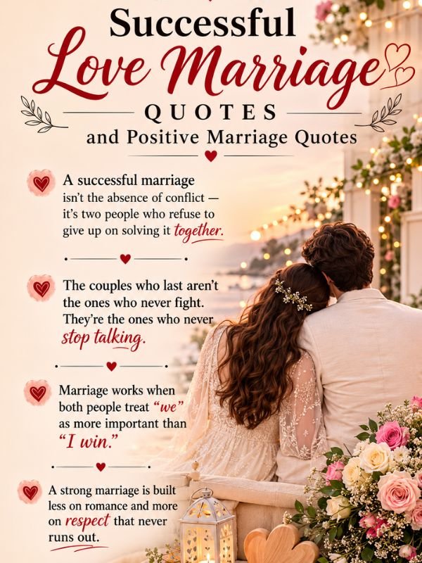 Successful Love Marriage Quotes and Positive Marriage Quotes