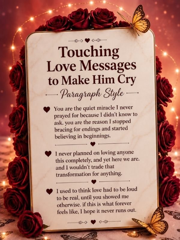 Touching Love Messages to Make Him Cry Paragraph Style