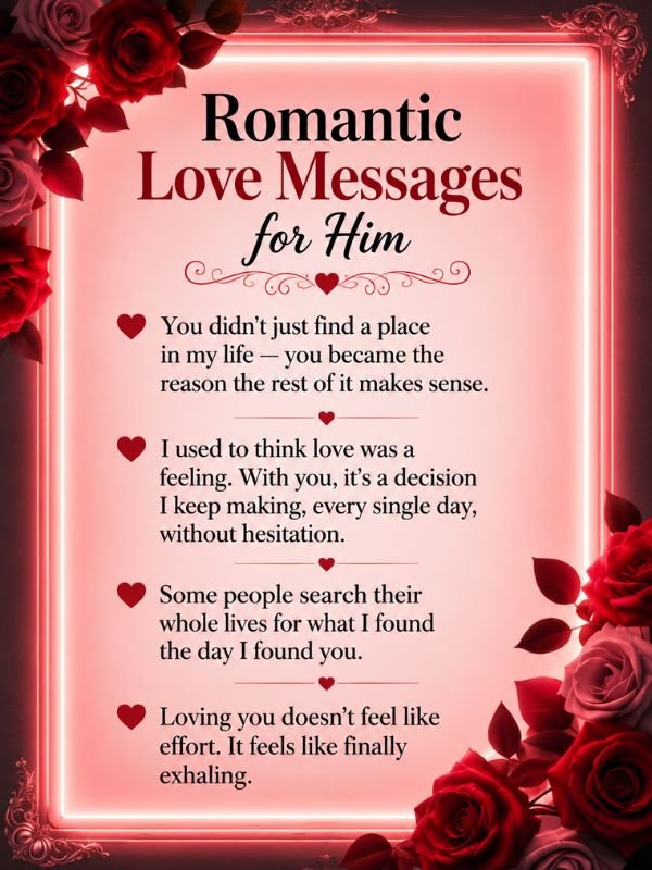 Romantic Love Messages for Him