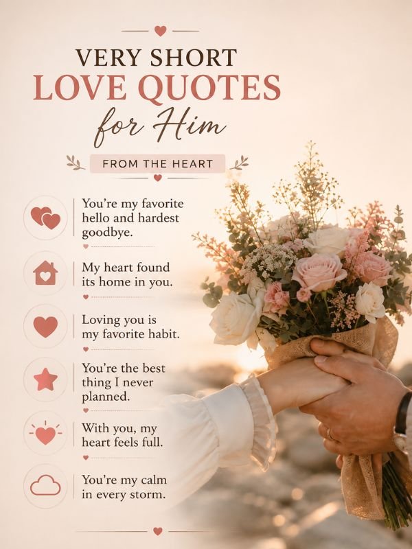 Very Short Love Quotes for Him From the Heart