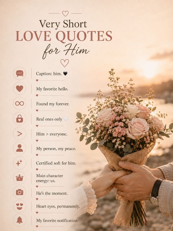 Very Short Love Quotes for Him for Instagram