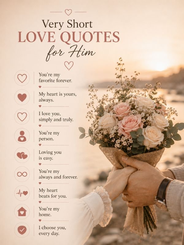 Very Short Love Quotes for Him to Copy and Paste
