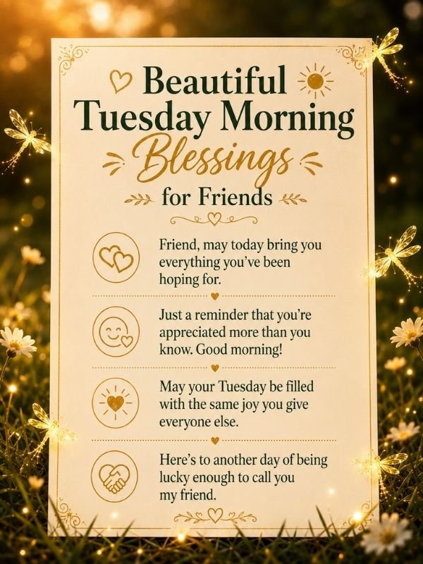 Beautiful Tuesday Morning Blessings for Friends