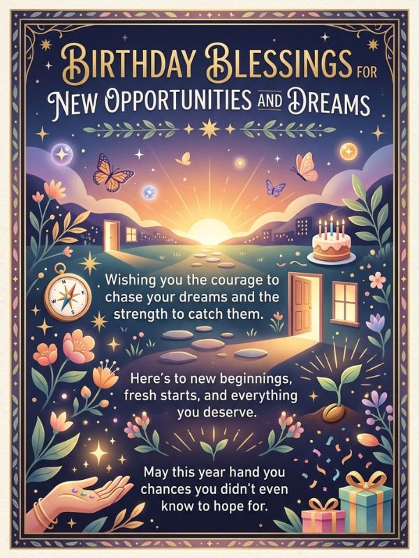 Birthday Blessings for New Opportunities and Dreams