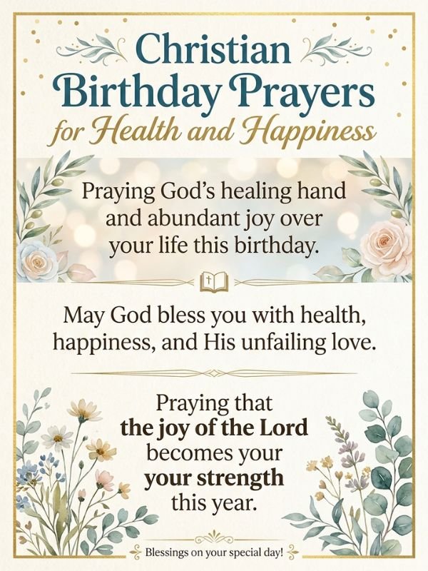 Christian Birthday Prayers for Health and Happiness