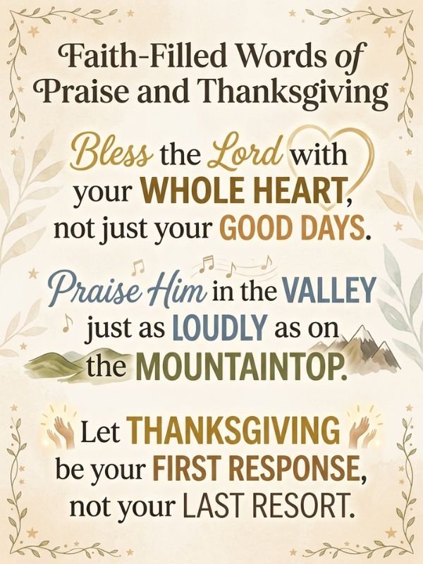 Faith-Filled Words of Praise and Thanksgiving