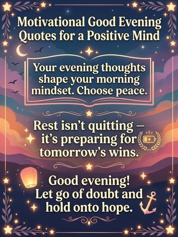 Motivational Good Evening Quotes for a Positive Mind