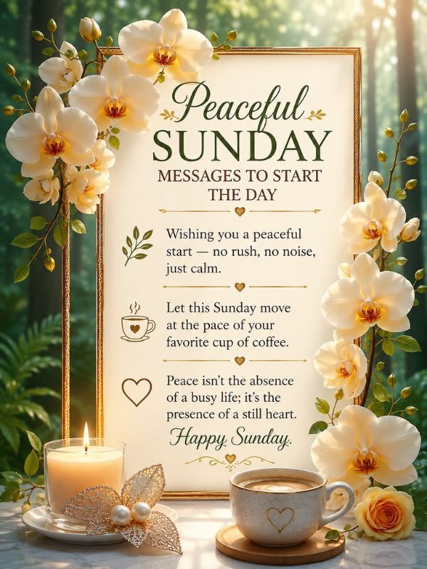 Peaceful Sunday Messages to Start the Day