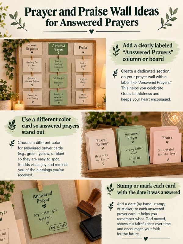 Prayer and Praise Wall Ideas for Answered Prayers