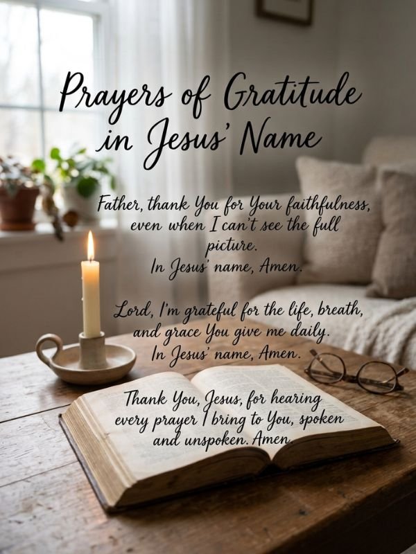 Prayers of Gratitude in Jesus Name