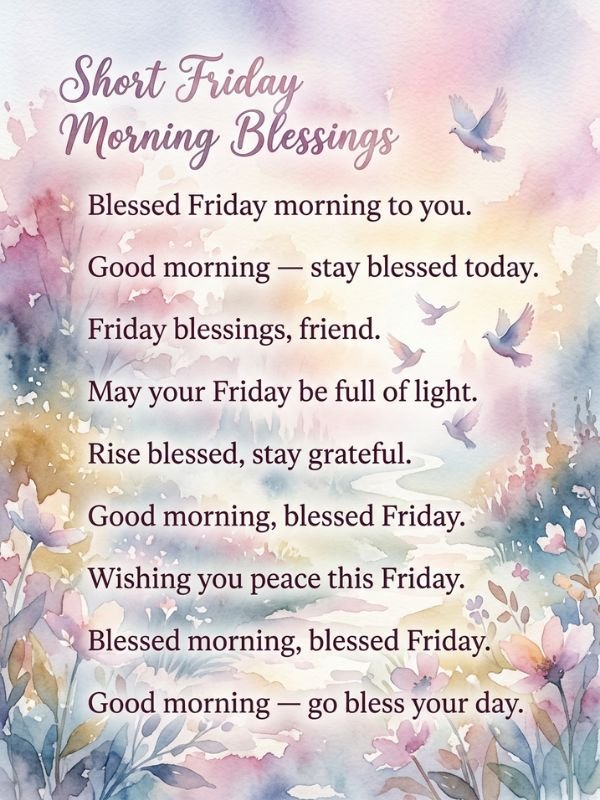 Short Friday Morning Blessings