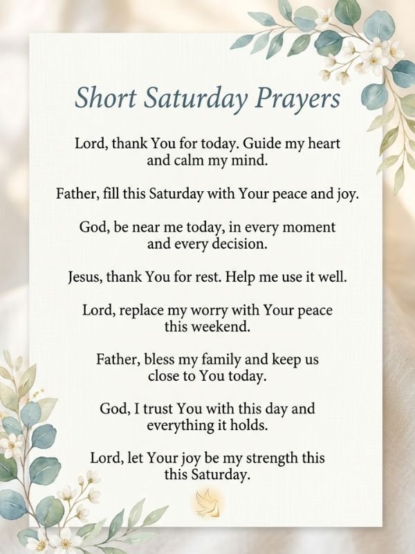 Short Saturday Prayers