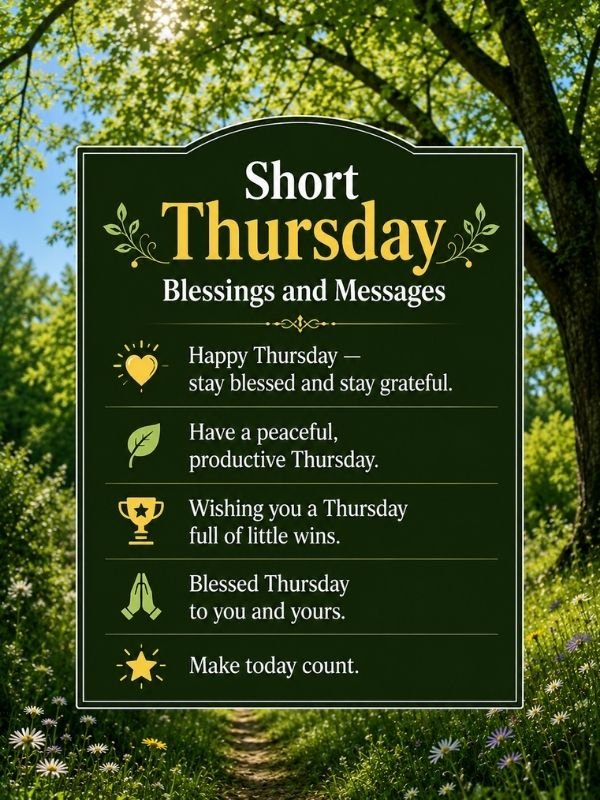 Short Thursday Blessings and Messages