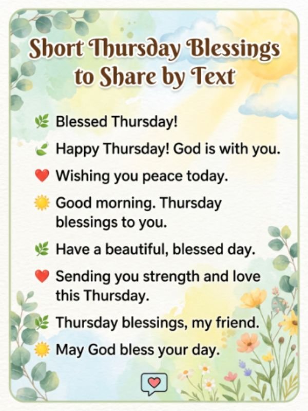 Short Thursday Blessings to Share by Text