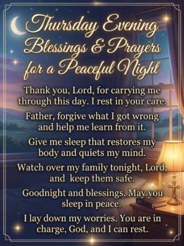 Thursday Evening Blessings & Prayers for a Peaceful Night