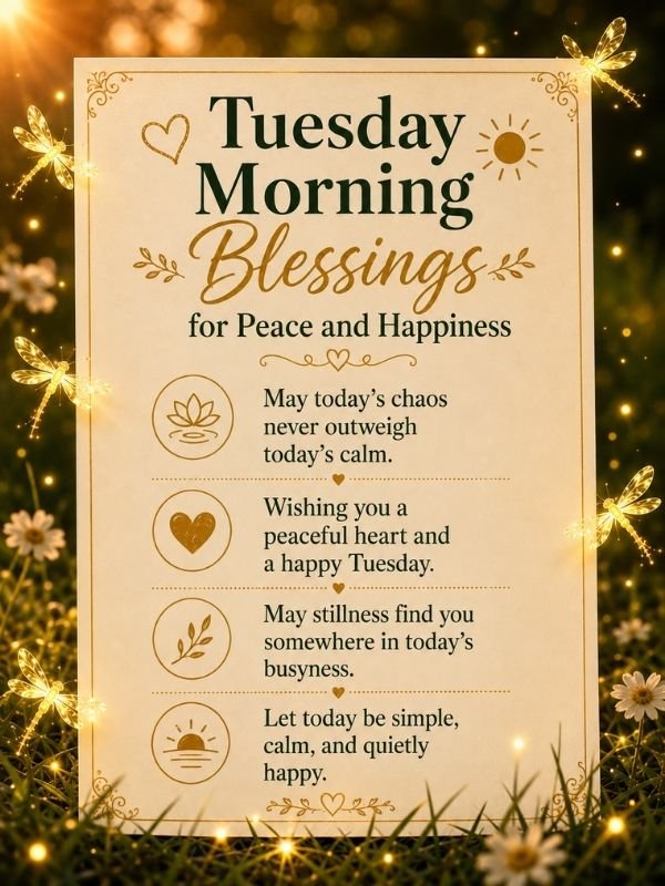 Tuesday Morning Blessings for Peace and HappinessTuesday Morning Blessings for Peace and Happiness