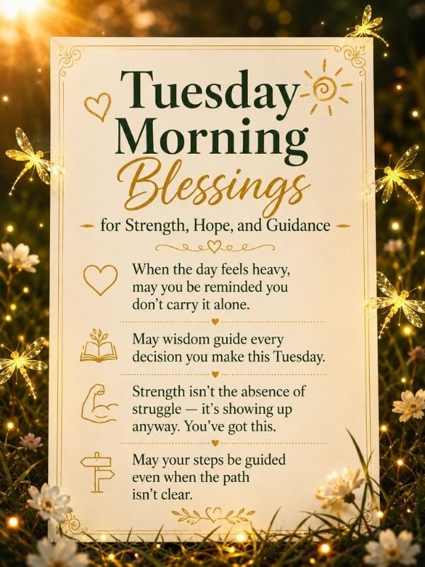 Tuesday Morning Blessings for Strength Hope and Guidance