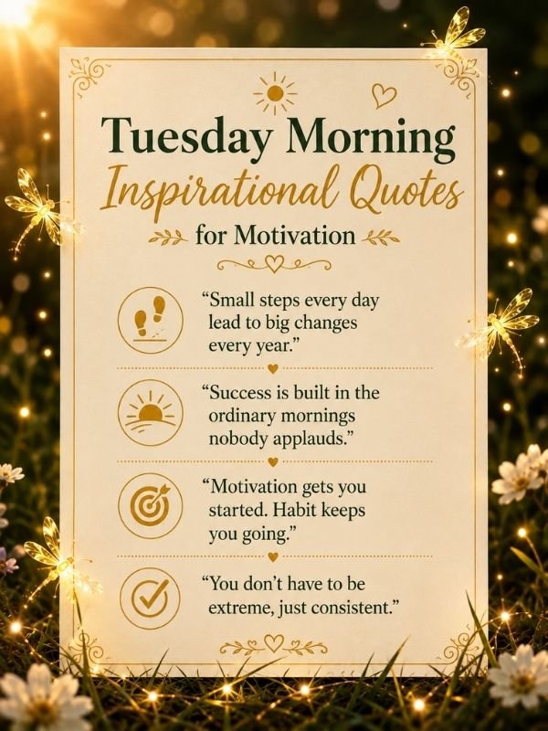 Tuesday Morning Inspirational Quotes for Motivation
