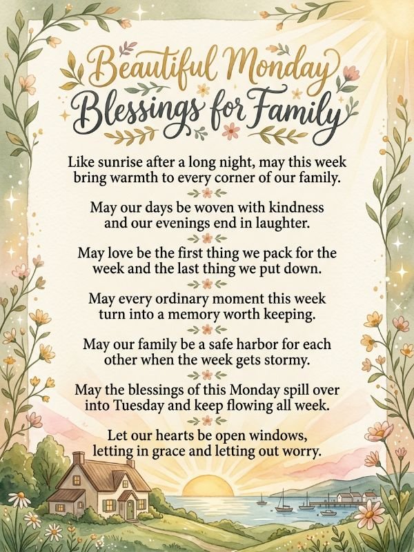 Beautiful Monday Blessings for Family