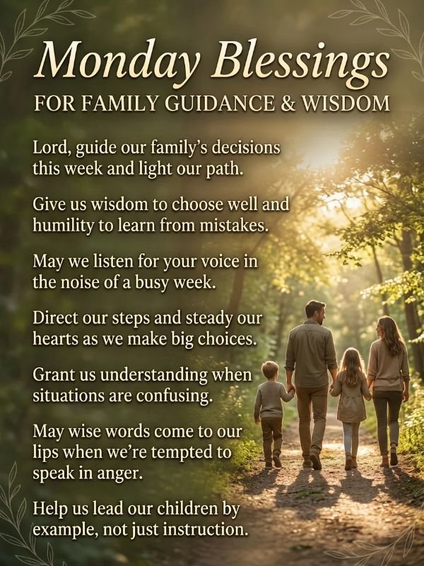 Monday Blessings for Family Guidance and Wisdom