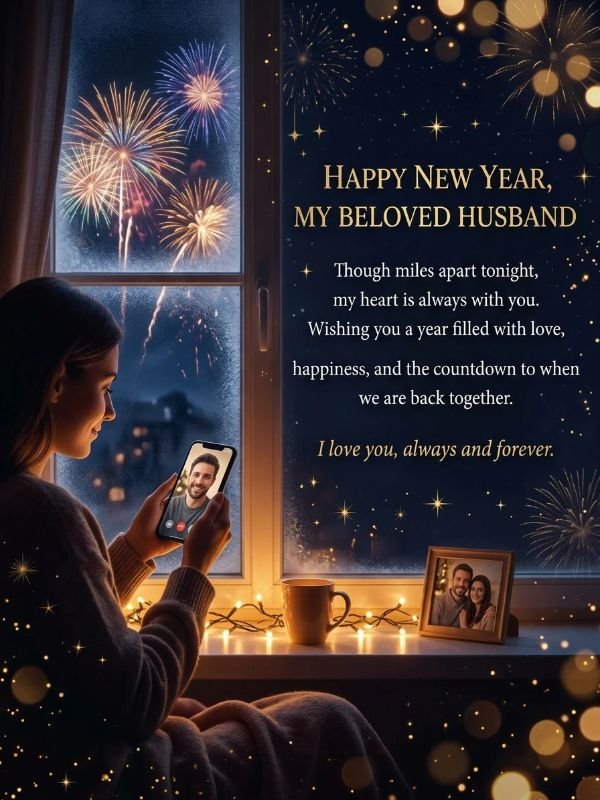 New Year Wishes for Husband in Long Distance