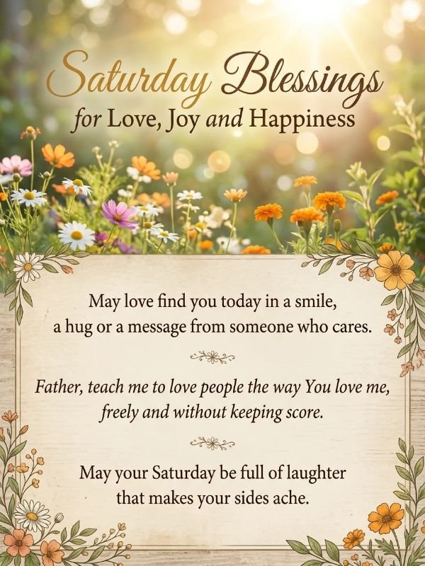 Saturday Blessings for Love, Joy and Happiness