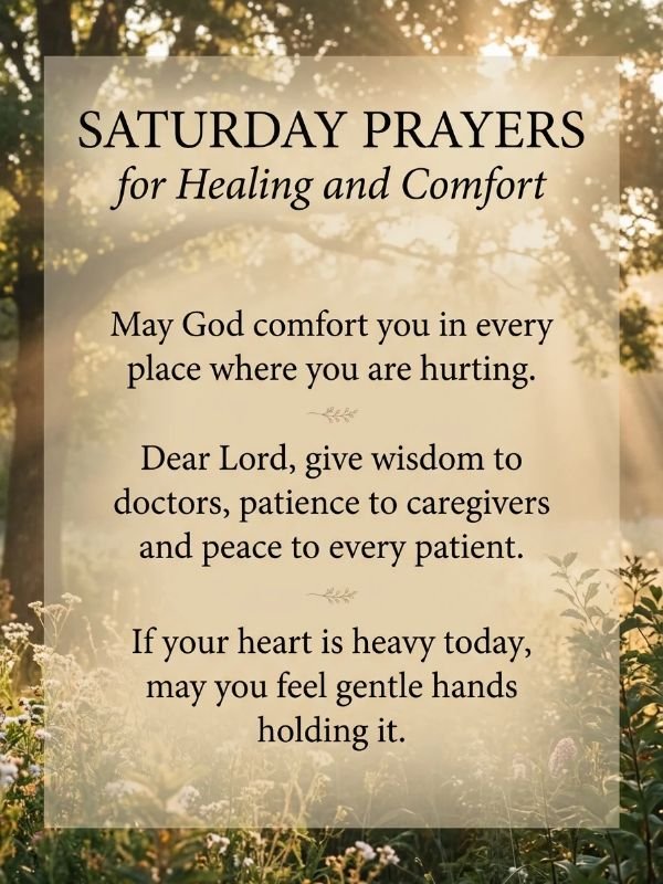 Saturday Prayers for Healing and Comfort