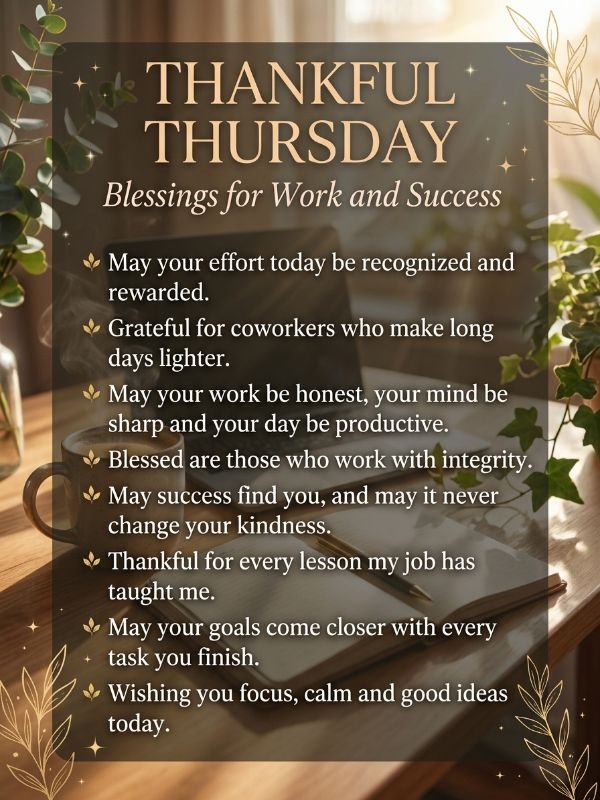 Thankful Thursday Blessings for Work and Success