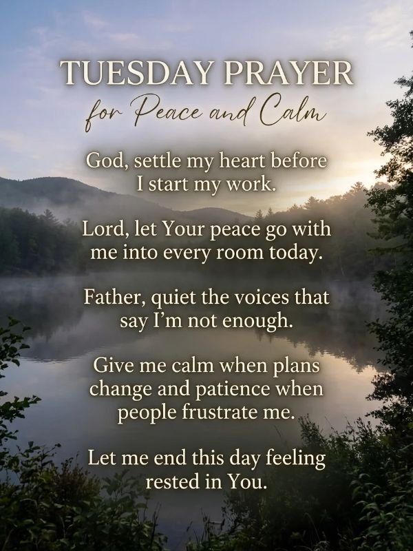 Tuesday Prayer for Peace and Calm