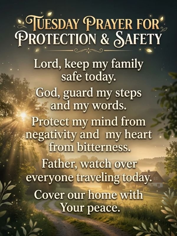 Tuesday Prayer for Protection and Safety
